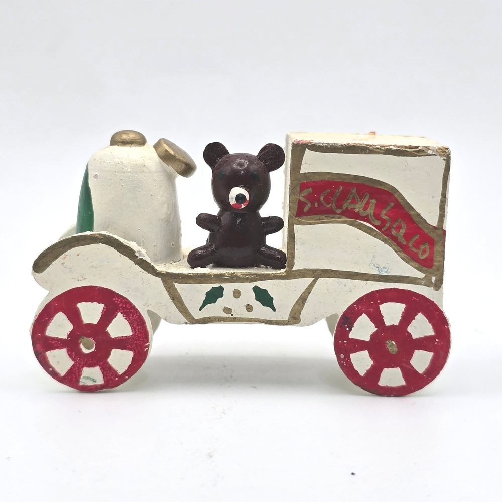 Vintage Santa Claus Toy Delivery Truck Bear Christmas Decor Handcrafted China